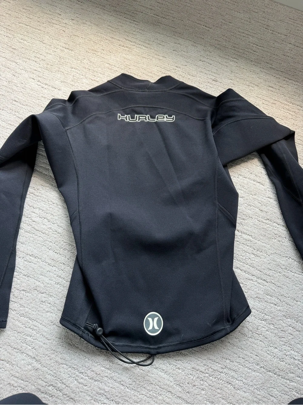 Hurley Kids Black Long Sleeve Rash Guard with Red Logo